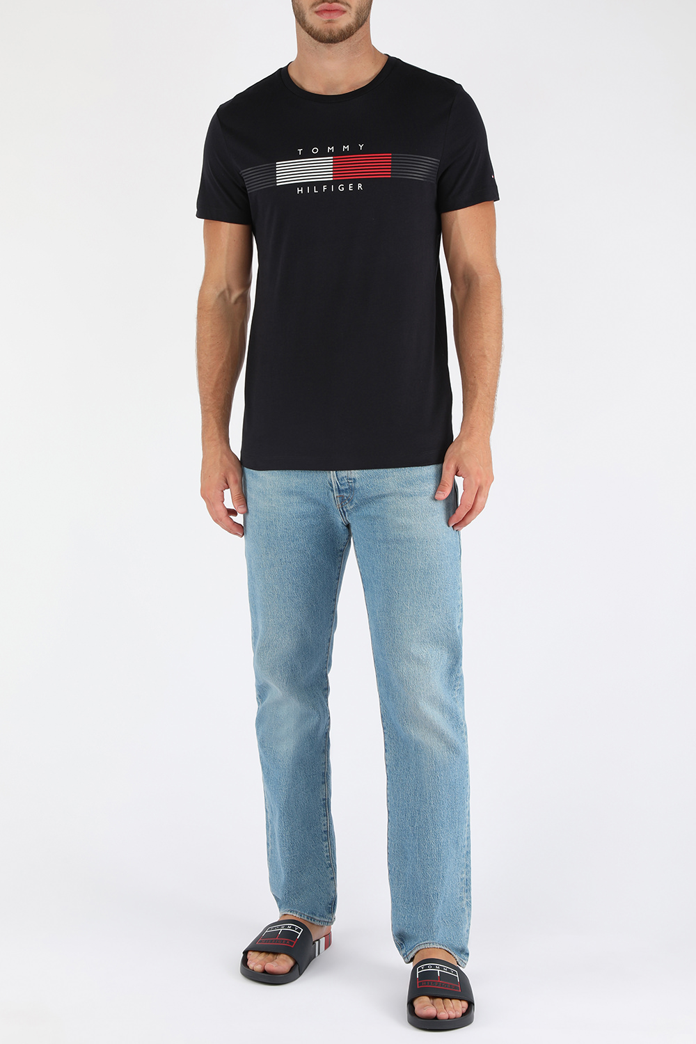 חולצת לוגו סלים מכותנה אורגנית